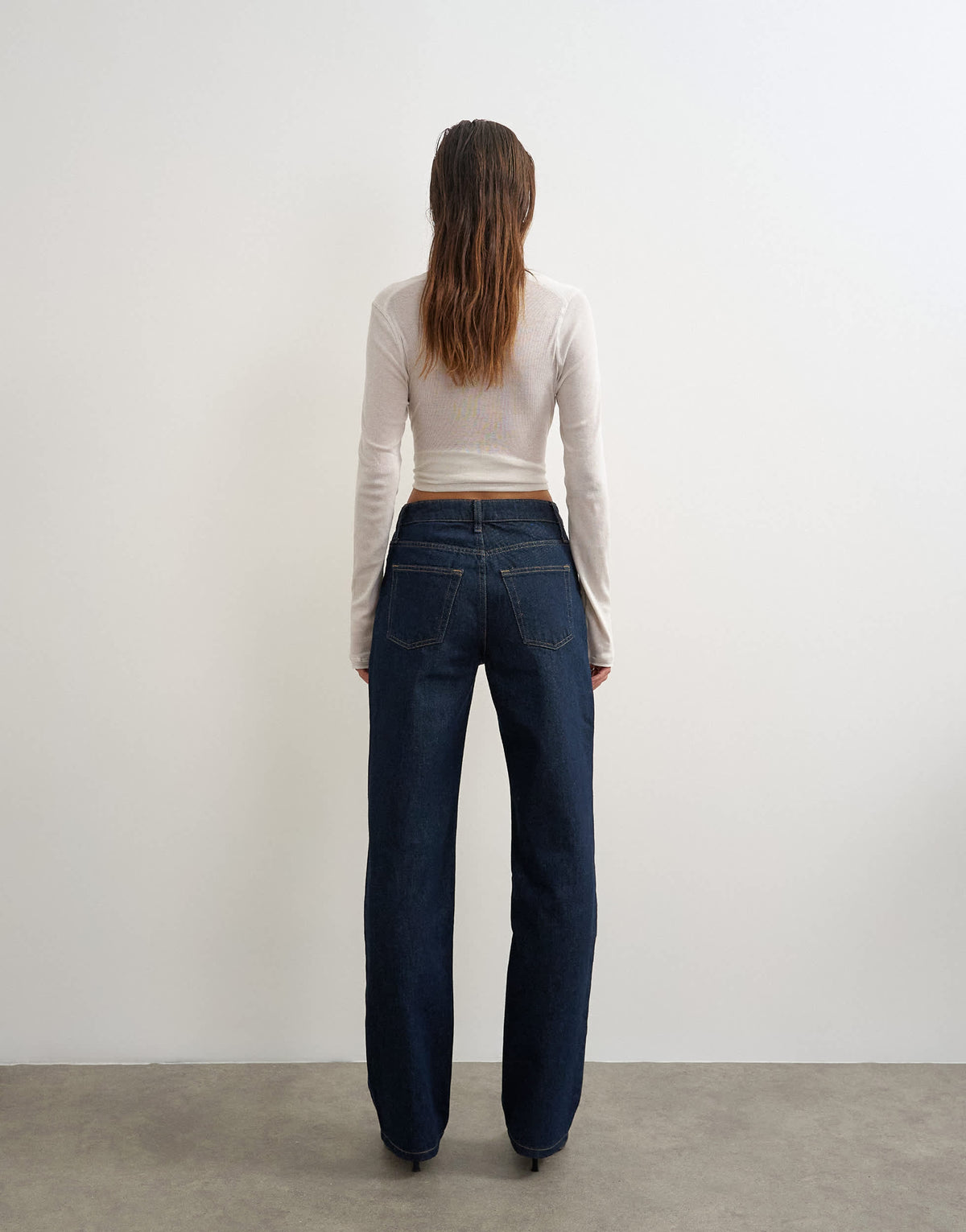 Topshop Vintage straight mid rise jean in rinse indigo