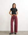 Topshop Cinch low rise relaxed jean in cherry red