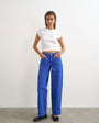 Topshop Cinch low rise relaxed jean in strong blue