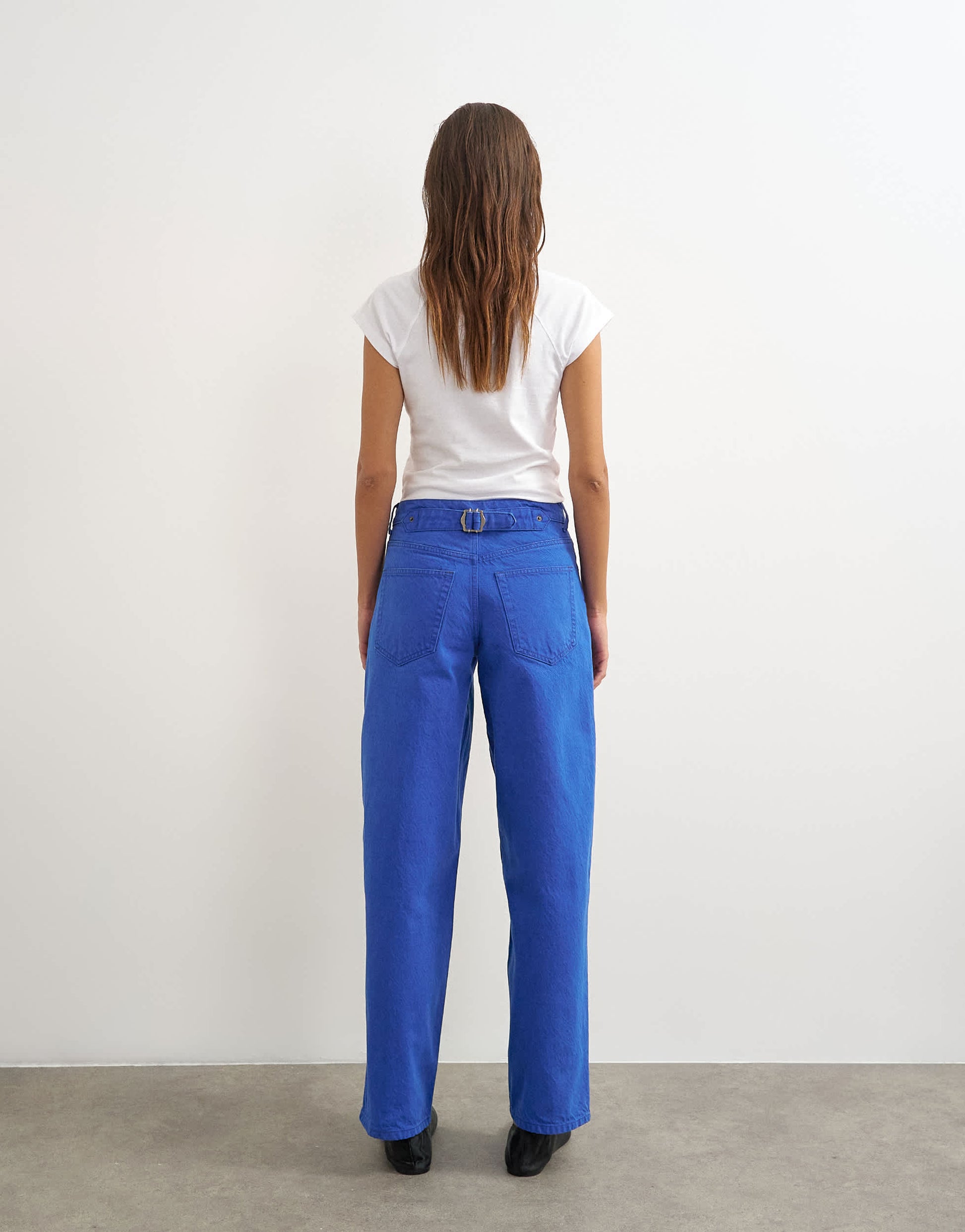 Topshop Cinch low rise relaxed jean in strong blue