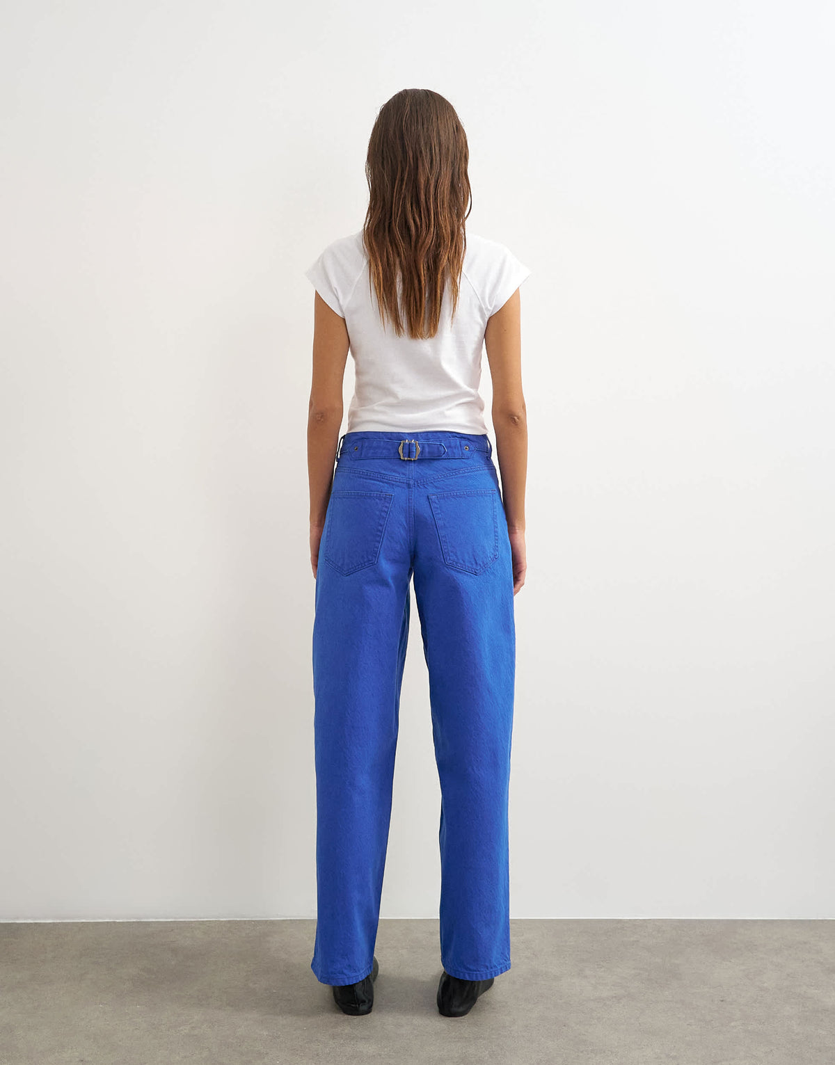 Topshop Cinch low rise relaxed jean in strong blue