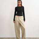 Topshop Dillan baggy dad low rise jean in winter oat