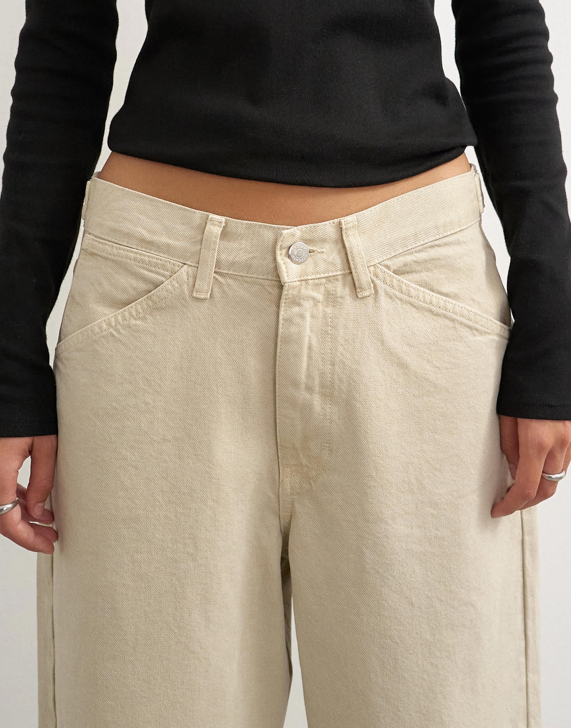 Topshop Dillan Baggy Dad low rise jean in winter oat