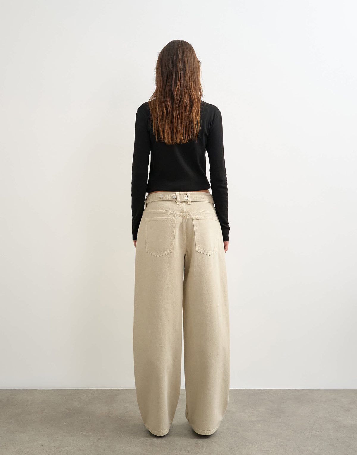 Topshop Dillan baggy low rise jean in winter oat