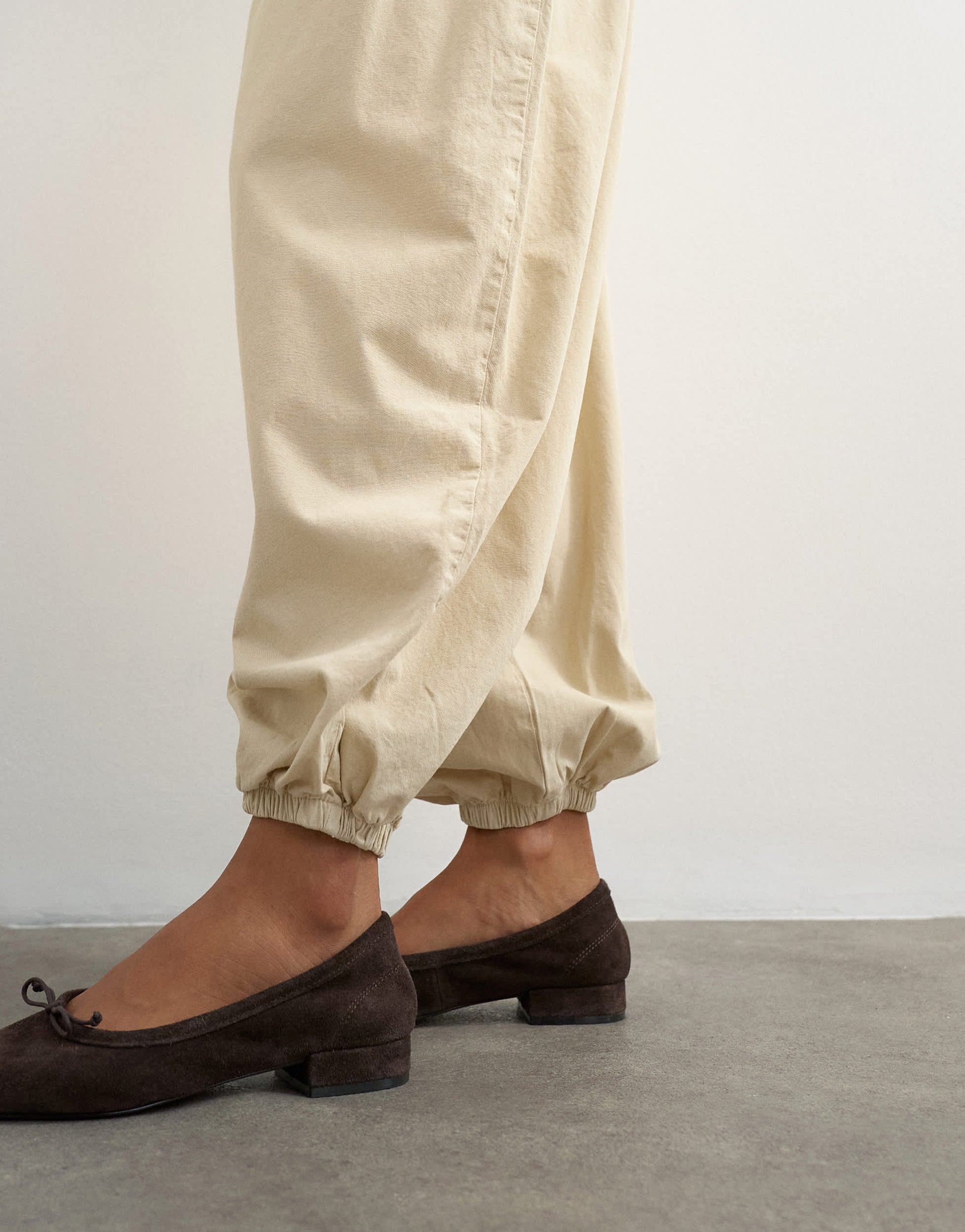 Topshop poplin balloon trouser in cream