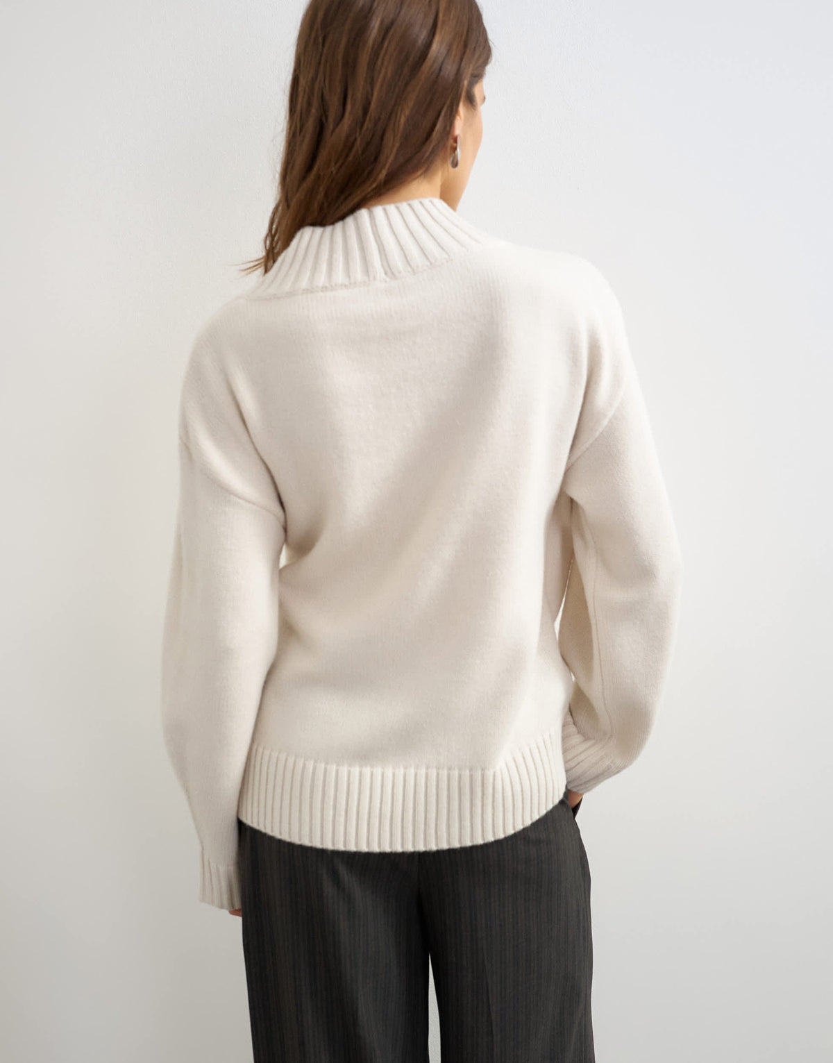 Topshop knitted wrap tie waist cardigan with wool in ivory