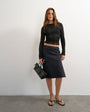 Topshop techy 90s length skirt in black