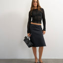 Topshop techy 90s length skirt in black