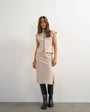 Topshop co-ord techy 90s length skirt in ecru