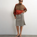 Topshop 90s midi length skirt in green check