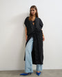 Topshop jacquard maxi bed jacket in black