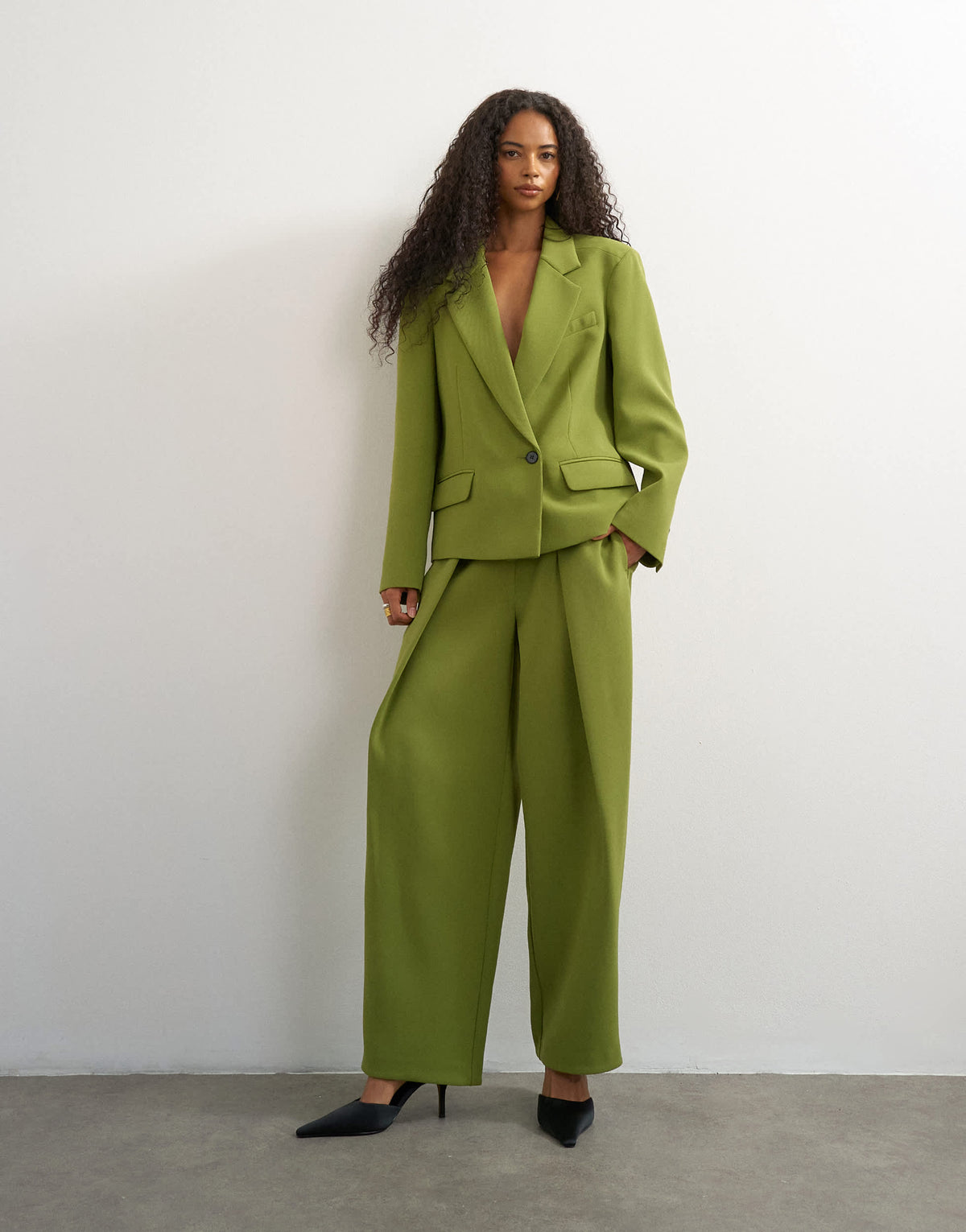 Topshop ultimate blazer in olive