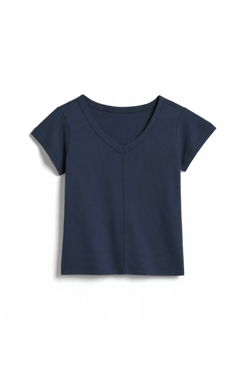 Topshop scoop v baby tee in navy