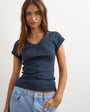Topshop scoop v baby tee in navy
