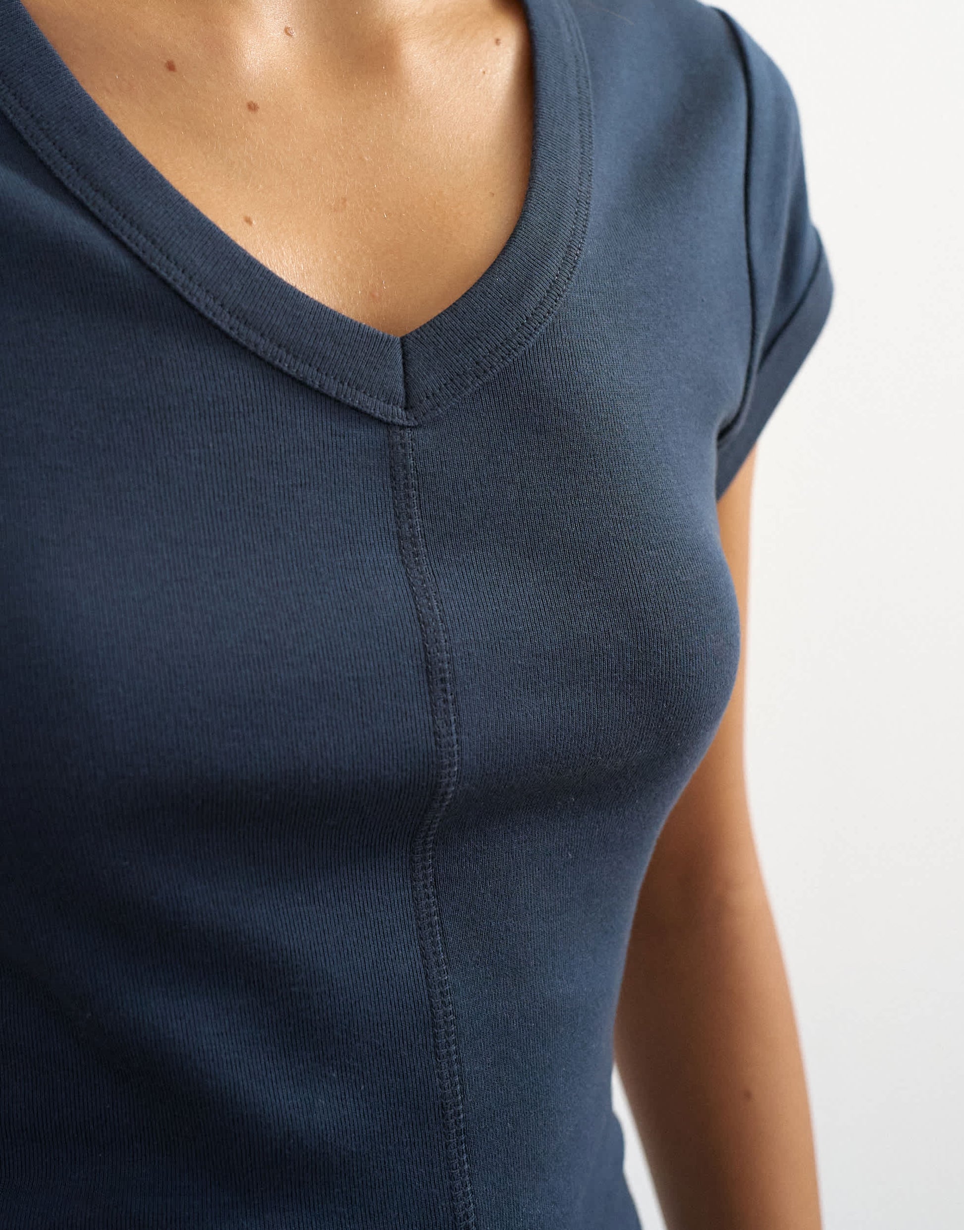 Topshop scoop v baby tee in navy