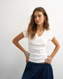 Topshop scoop v baby tee in white