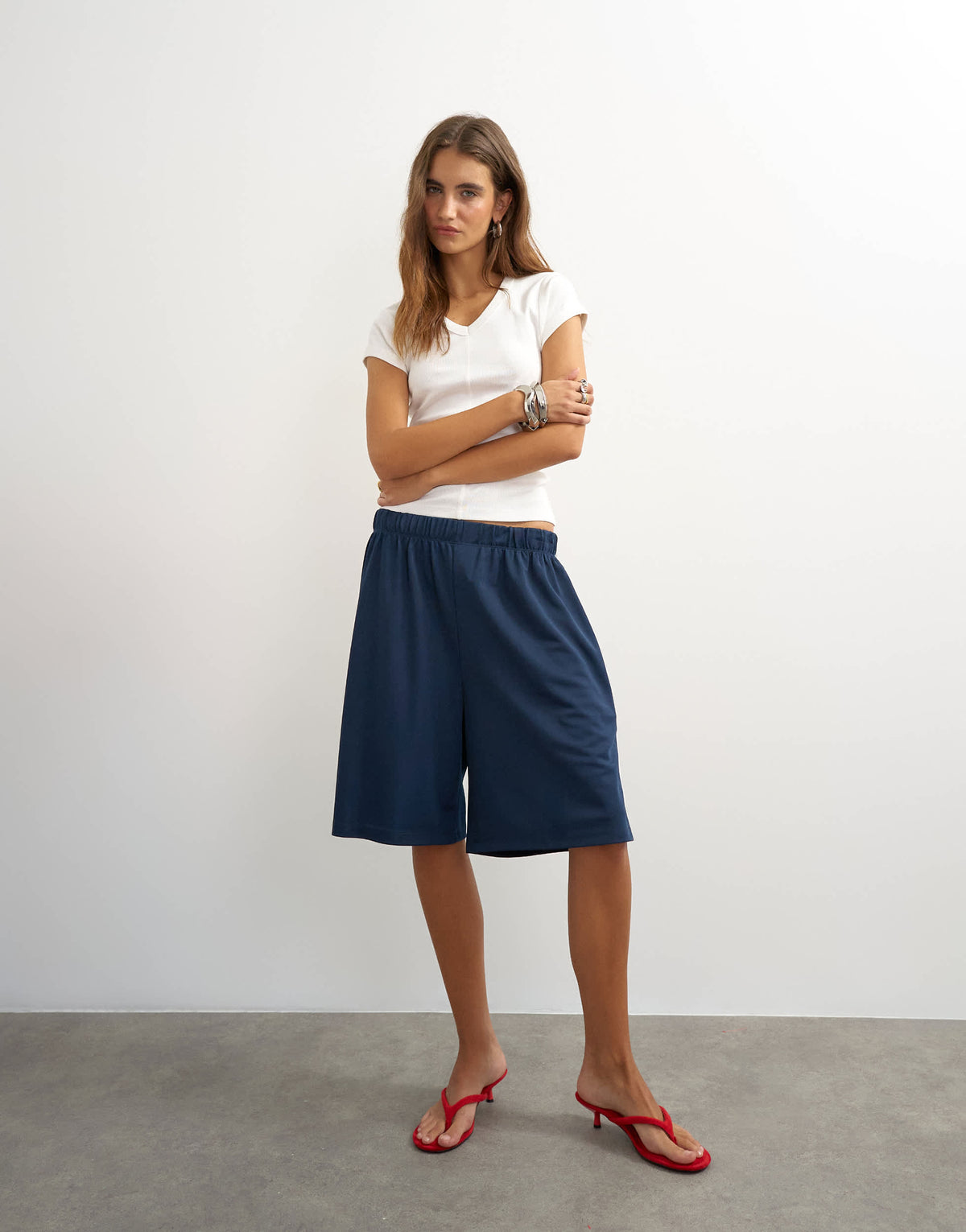 Topshop scoop v baby tee in white
