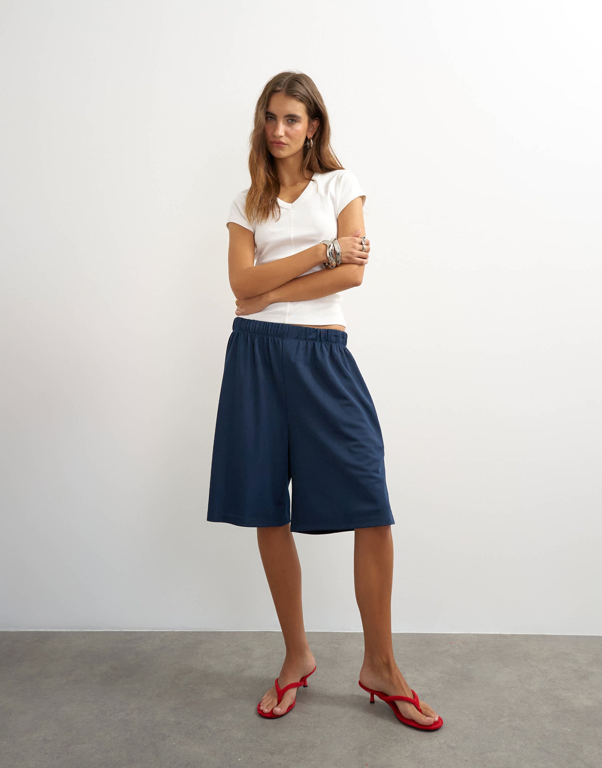 Topshop scoop v baby tee in white