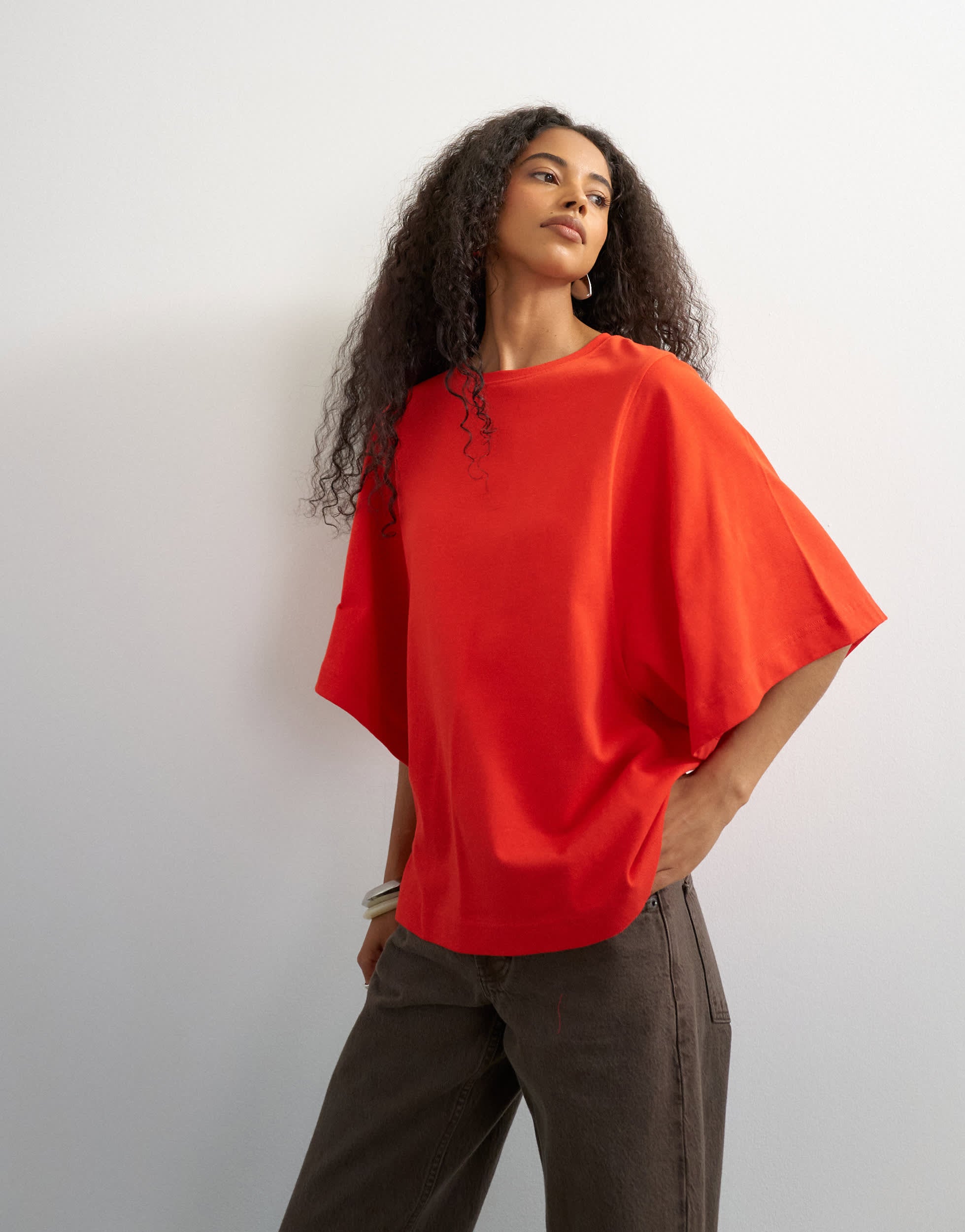 Topshop batwing t-shirt in red