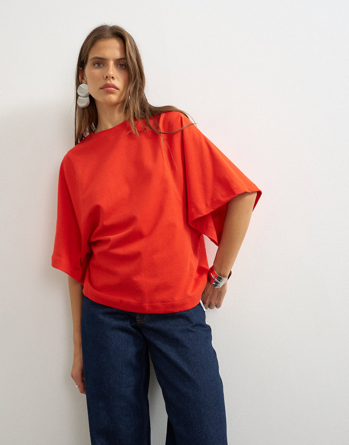 Topshop batwing t-shirt in red