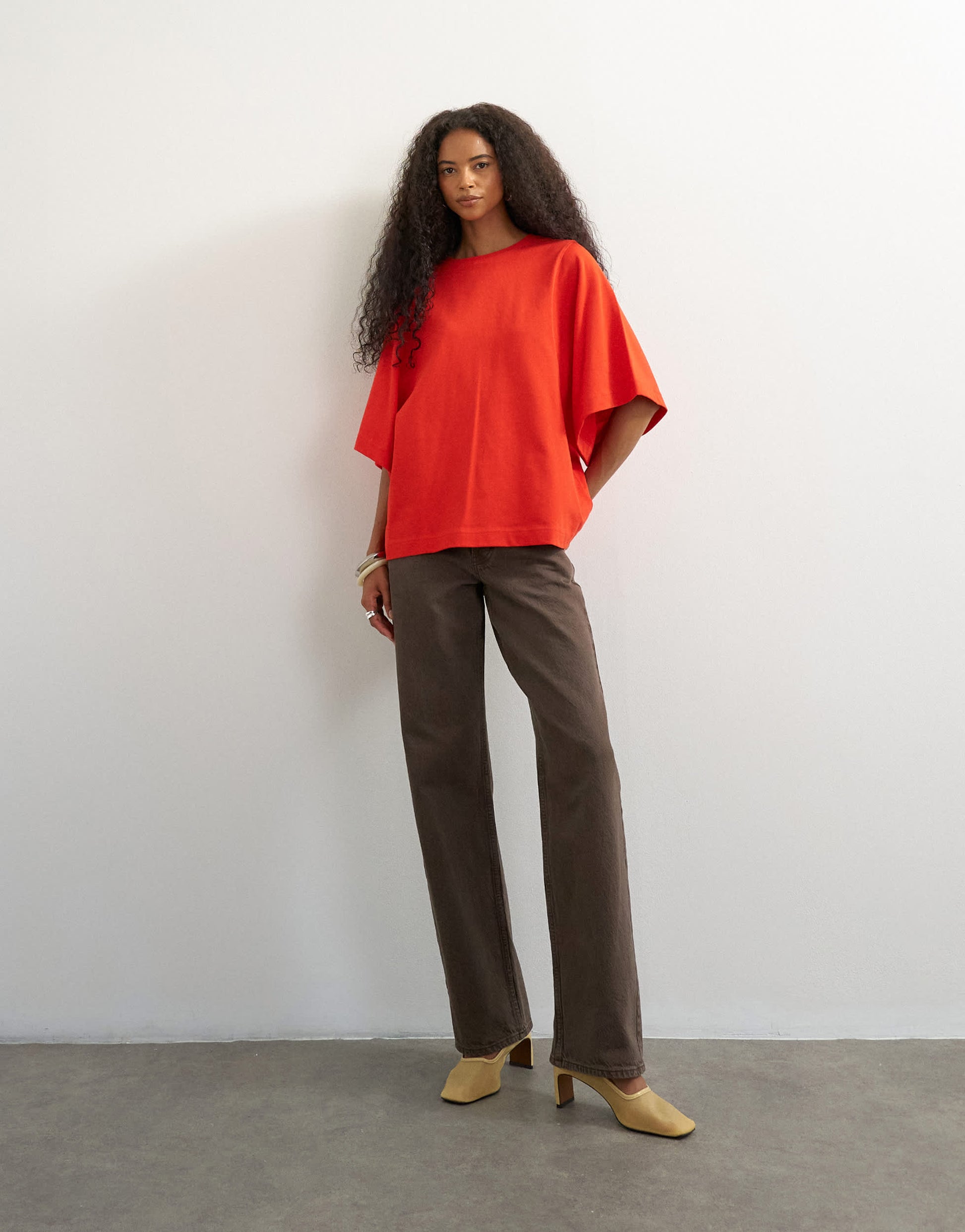 Topshop batwing t-shirt in red
