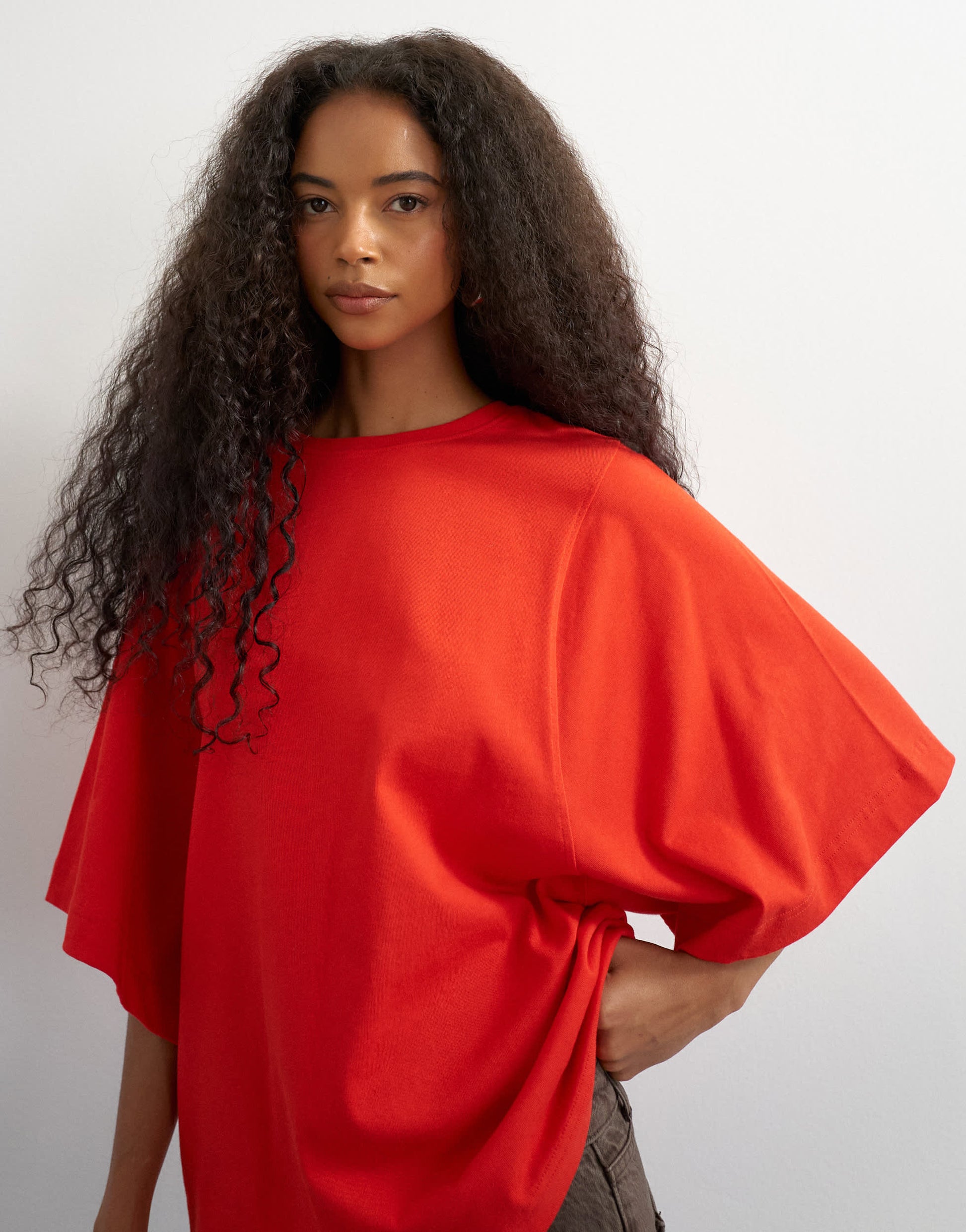 Topshop batwing t-shirt in red