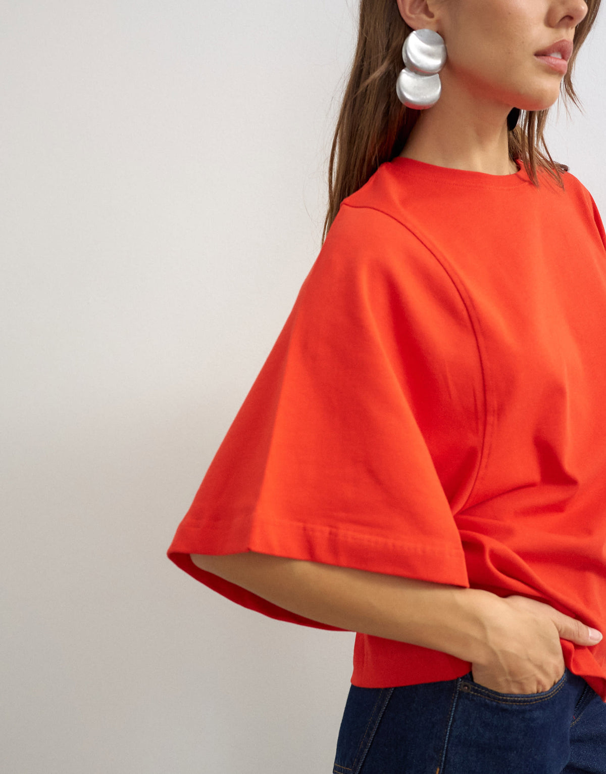 Topshop batwing t-shirt in red