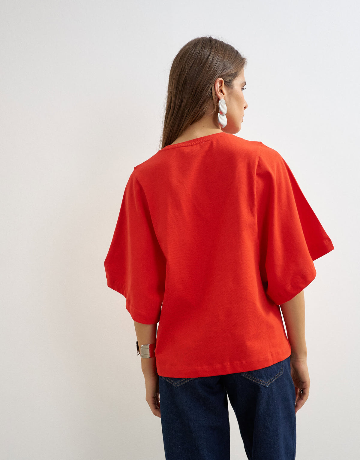 Topshop batwing t-shirt in red
