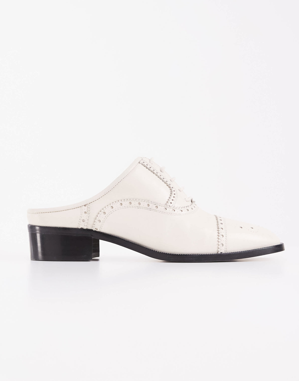 Topshop x Talia Byre premium real leather brogue in off white