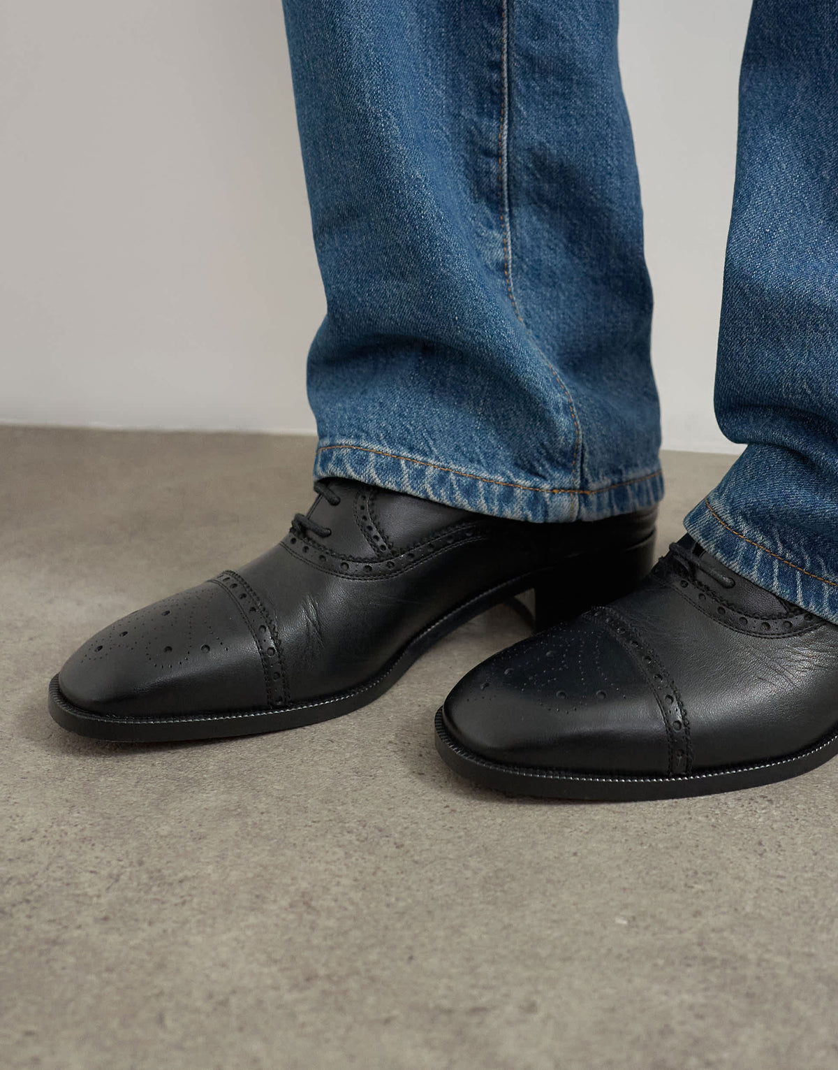 Topshop x Talia Byre premium real leather brogue in black