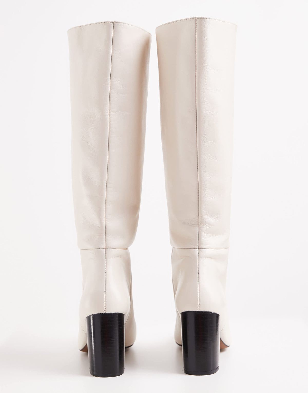 Topshop x Talia Byre premium real leather knee high boot in off white