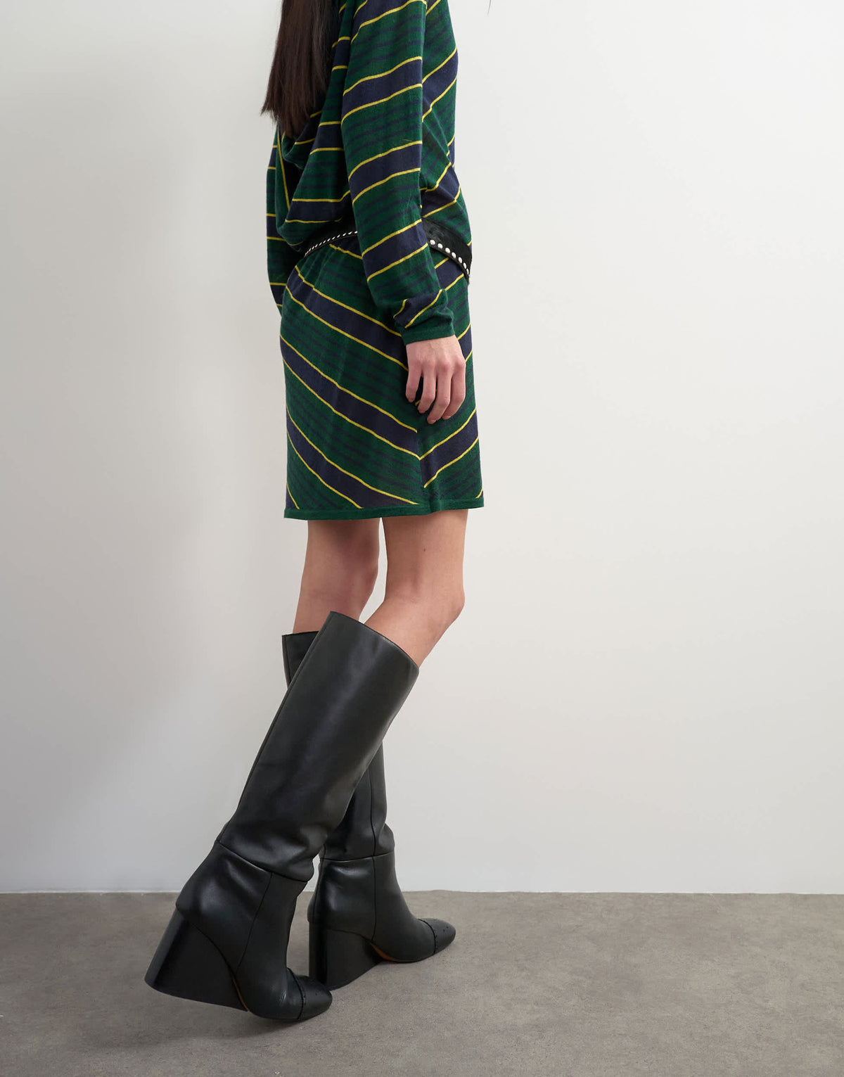 Topshop x Talia Byre premium real leather knee high boot in black
