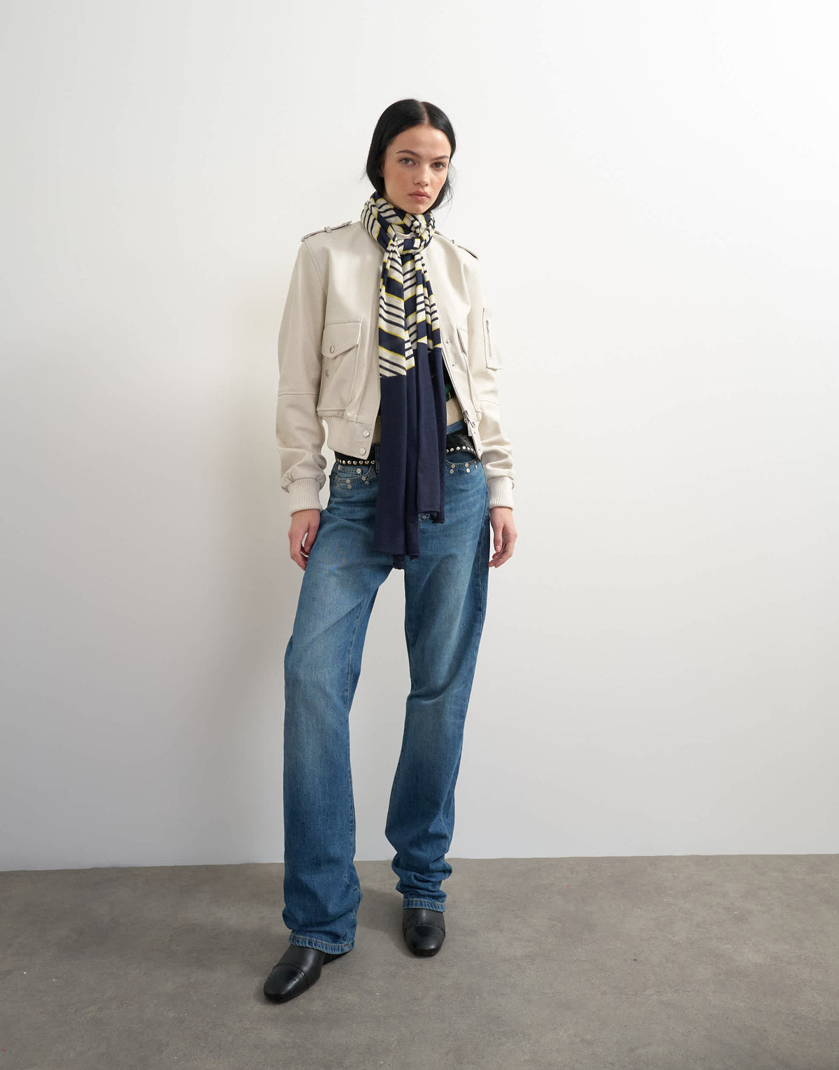 Topshop x Talia Byre leather jacket in off white