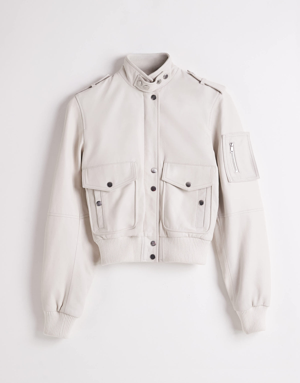 Topshop x Talia Byre leather jacket in off white