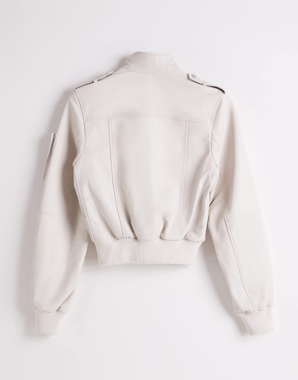 Topshop x Talia Byre leather jacket in off white