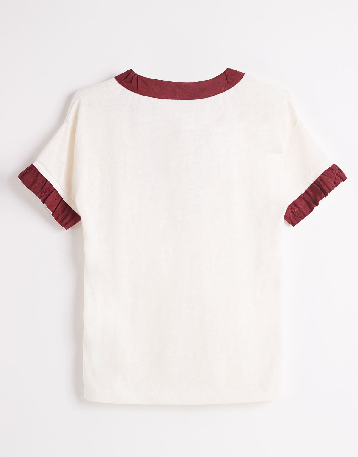 Topshop x Talia Byre contrast trim jersey top in off white