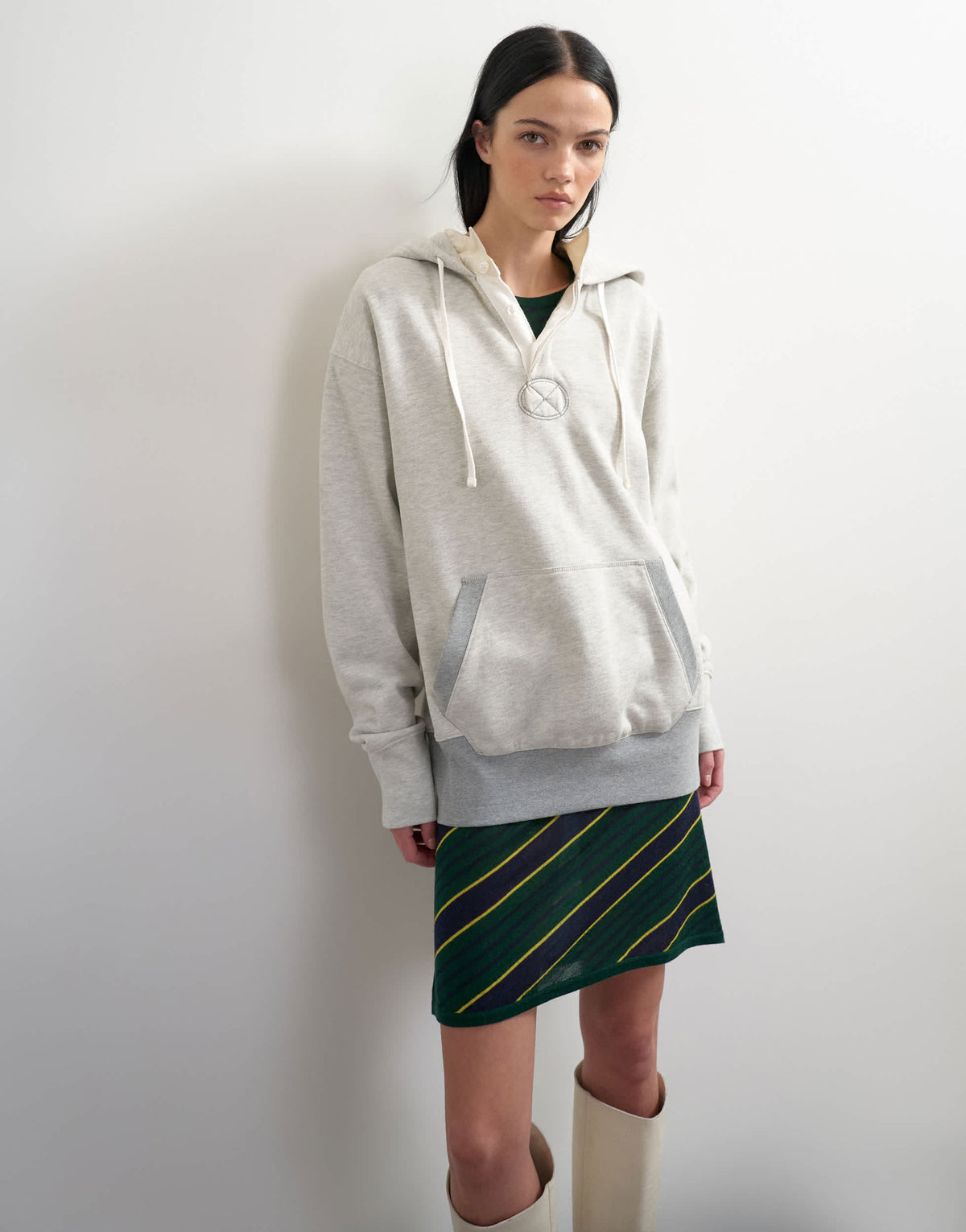 Topshop x Talia Byre premium heavyweight hoodie in grey 
