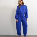 Topshop tailored bubble barrel leg trouser in blue