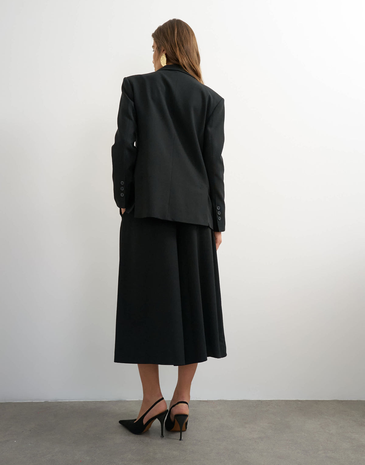 Topshop belted pleated cropped wide leg trouser in black