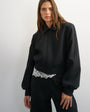 Topshop zip through formal blazer in black