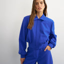 Topshop zip through formal blazer in blue