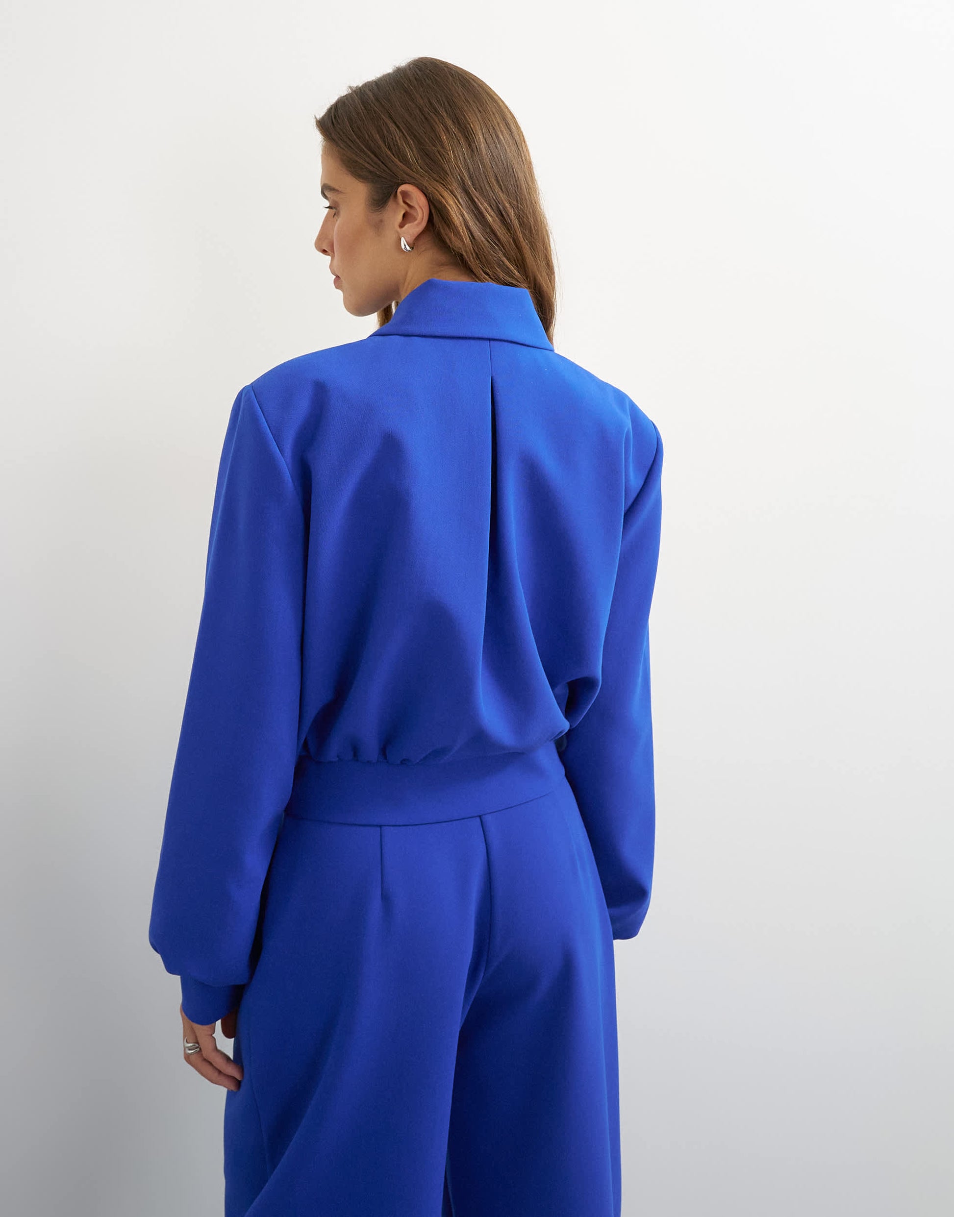 Topshop zip through formal blazer in blue