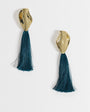 Topshop Emil tassel statement earring in teal