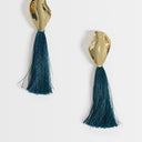Topshop Emil tassel statement earring in teal