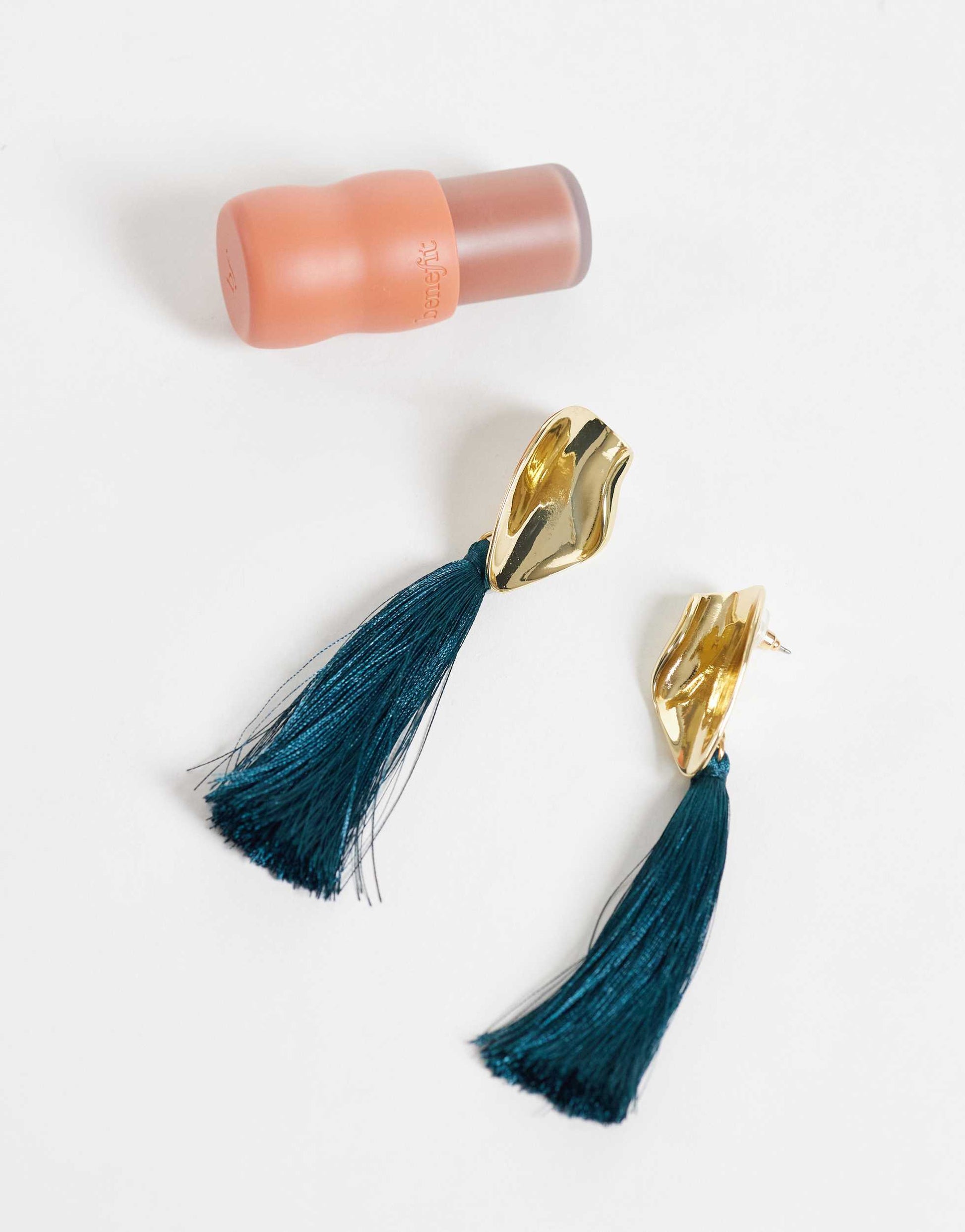 Topshop Emil tassel statement earring in teal