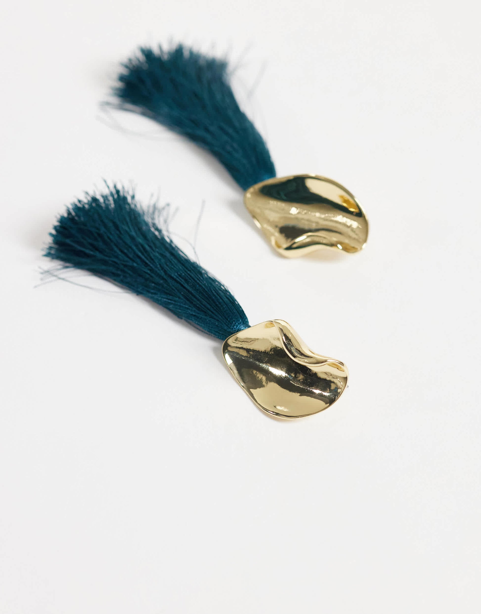 Topshop Emil tassel statement earring in teal