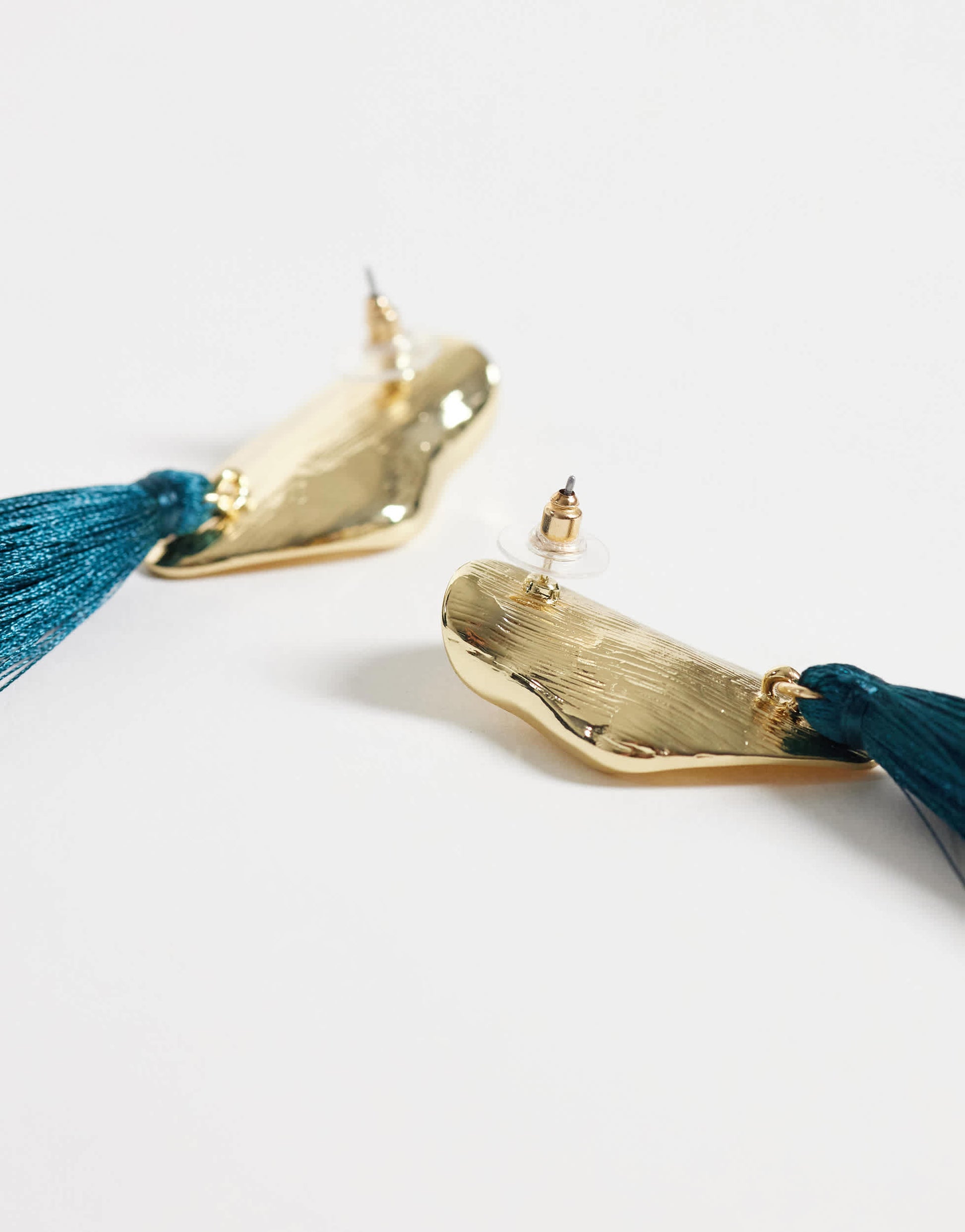 Topshop Emil tassel statement earring in teal
