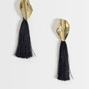 Topshop Emil tassel statement earring in black