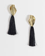 Topshop Emil tassel statement earring in black