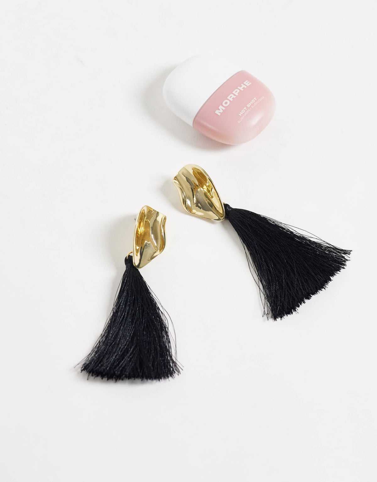 Topshop Emil tassel statement earring in black